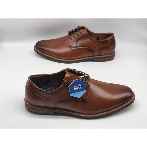 Nunn Bush Brown Leather Oxford Mens Dress Shoes W/Comfort Gel‎ Sole 10.5M - Picture 4 of 10